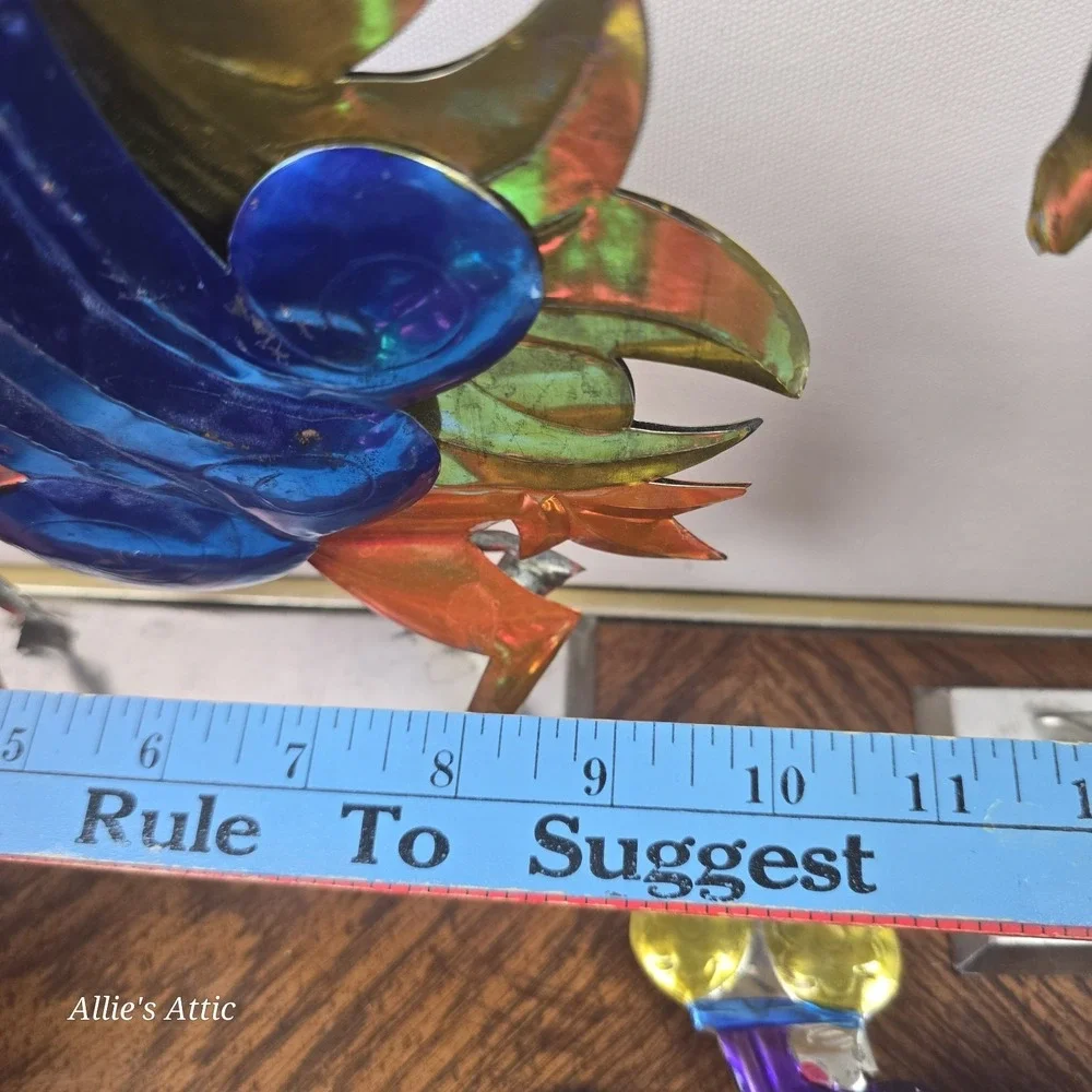 Punched‎ Tin Folk Art Vintage Christmas Decor 3 Wise Men Horse Candle Colorful